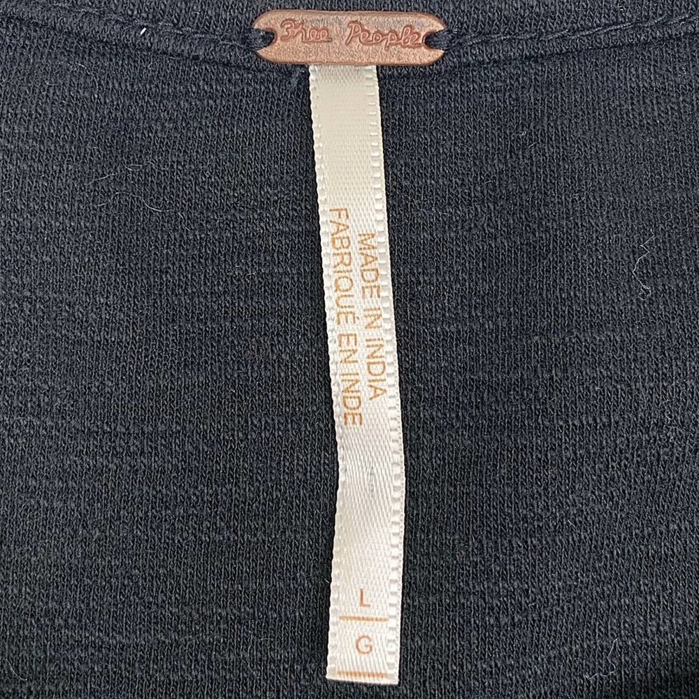 Free People Black Lucky Lace-Up Sweater Top - Picture 11 of 14